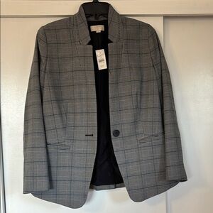 LOFT Gray Plaid Blazer for Women